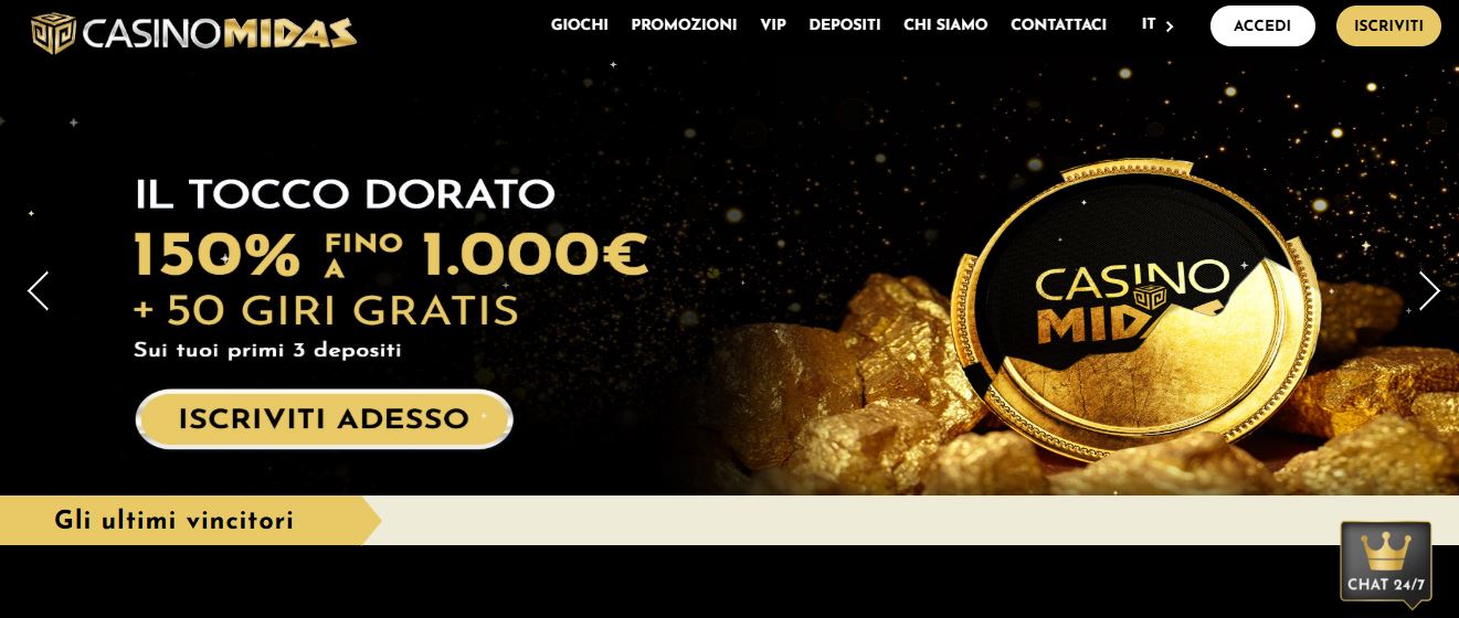 Scopri il bonus di benvenuto di Midas Casino